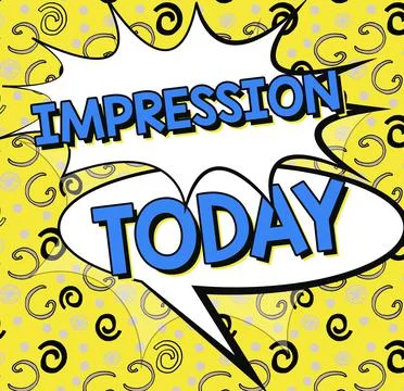 Conceptual display Impression. Concept meaning an idea and feeling or opinion Illustrazione stock