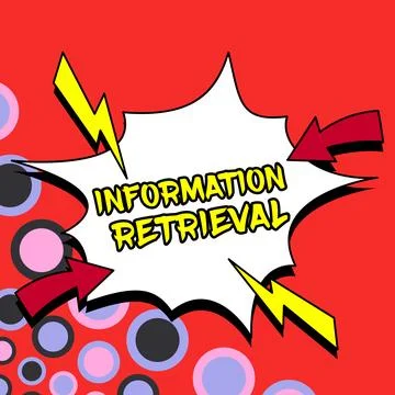 Conceptual display Information Retrieval. Internet Concept A place where data Stock Illustration