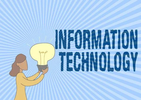 Conceptual display Information Technology. Conceptual photo use Systems to Store Stock-Illustration