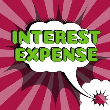 Conceptual display Interest Expense. Concept meaning cost of debt that has Ilustração Stock