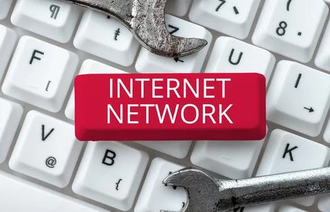 Conceptual display Internet Network. Business concept etermines how it connects Stock Photos