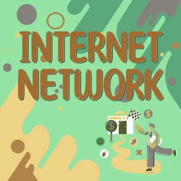 Conceptual display Internet Network. Internet Concept connects computers イラスト素材