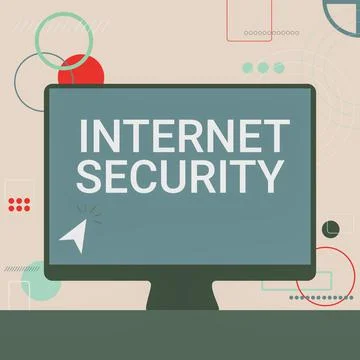 Conceptual display Internet Security. Business overview security that deals Stock Illustration