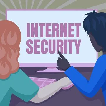 Conceptual display Internet Security. Internet Concept security that deals Illustrazione stock
