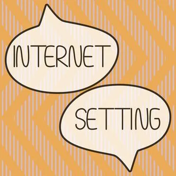 Conceptual display Internet Setting. Concept meaning any person associatedand Stock Illustration