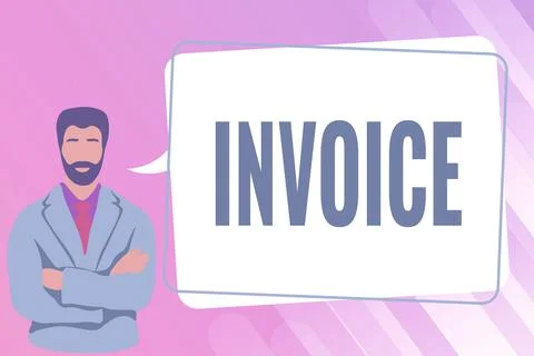 Conceptual display Invoice. Word Written on List of goods sent services provided イラスト素材