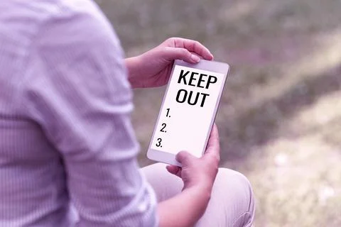 Conceptual display Keep Out. Business idea to stop someone or something from Stock Photos