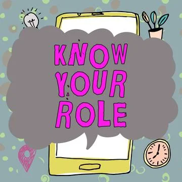 Conceptual display Know Your Role, Business showcase Be clear of one responsi Illustrazione stock
