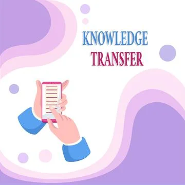 Conceptual display Knowledge Transfer. Word for sharing or disseminating of Stock Illustration