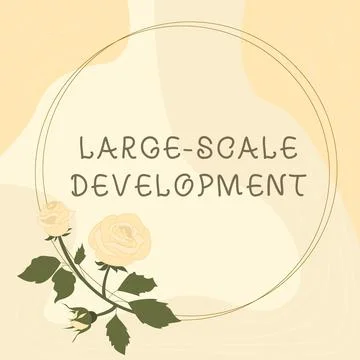 Conceptual display Large Scale Development. Word for Develop on an extensive Stock Illustration