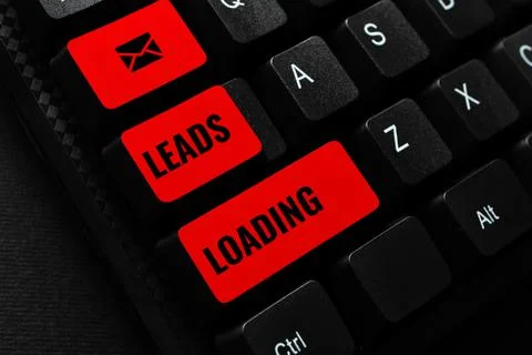 Conceptual display Leads Loading. Concept meaning Initiating customer regards Foto stock