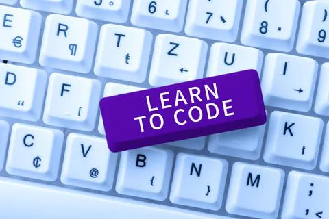 Conceptual display Learn To Code. Word for Learn to write Software Be a Computer Stockfoto's