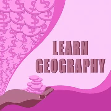 Conceptual display Learn Geography. Internet Concept study of physical features Stock Illustration