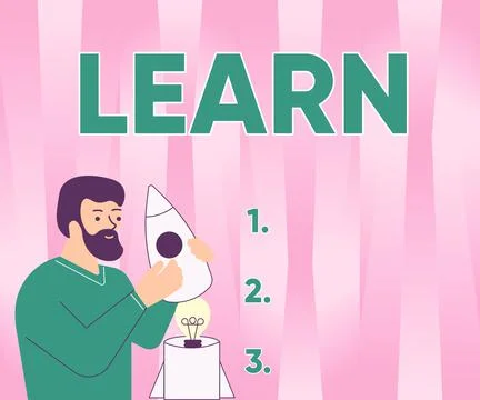 Conceptual display Learn. Internet Concept acquire knowledge of or skill in Illustrazione stock