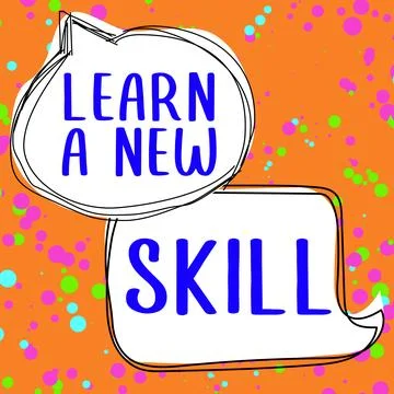 Conceptual display Learn A New Skill. Concept meaning acquisition knowledge Illustrazione stock