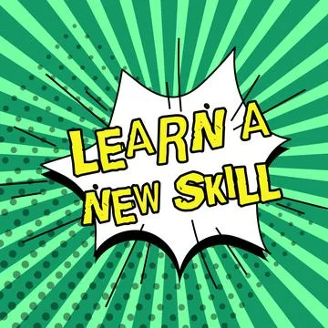 Conceptual display Learn A New Skill. Concept meaning acquisition knowledge Illustrazione stock