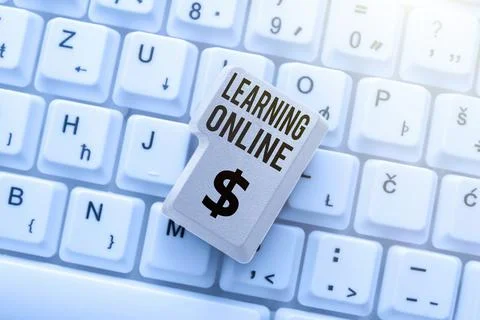 Conceptual display Learning Online. Internet Concept Learn something new with Stock Photos