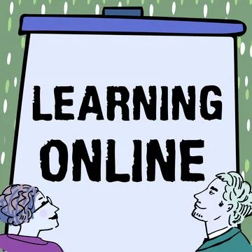 Conceptual display Learning OnlineLearn something new with the help of internet イラスト素材