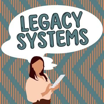 Conceptual display Legacy Systems. Internet Concept old method technology Stock Illustration
