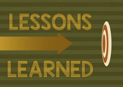 Conceptual display Lessons Learned. Internet Concept the knowledge or Stock Illustration