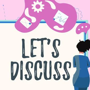 Conceptual display Let S Discuss. Concept meaning Permit to Talk Open Up Go Over Illustration