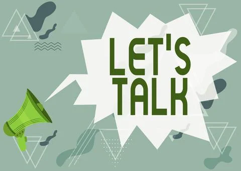 Conceptual display Let S Talk. Word for they are suggesting beginning Illustration