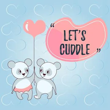 Conceptual display LETS CUDDLE. Word Written on Expressing love between pair Ilustração Stock