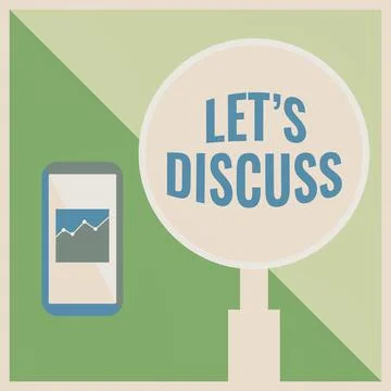 Conceptual display Lets Discuss. Conceptual photo to talk about something to Illustration