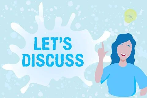 Conceptual display Lets Discuss. Internet Concept to talk about something to Illustration