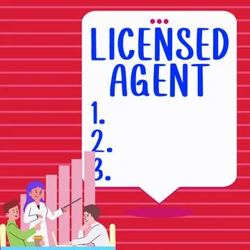 Conceptual display Licensed Agent. Business idea Authorized and Accredited Stock Illustration
