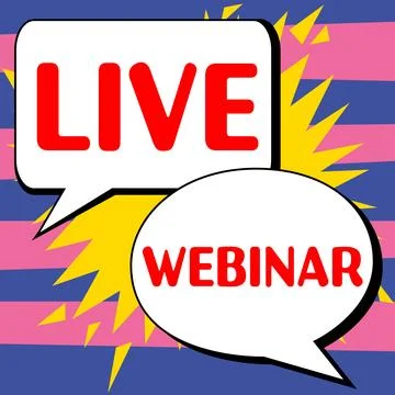 Conceptual display Live Webinar. Word Written on Interactive seminar transmitted Stock Illustration