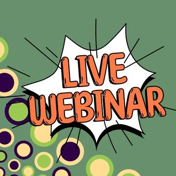 Conceptual display Live Webinar. Word for Interactive seminar transmitted over Stock Illustration