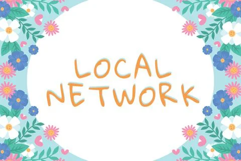 Conceptual display Local Network. Concept meaning Intranet LAN Radio Waves DSL Ilustración de archivo