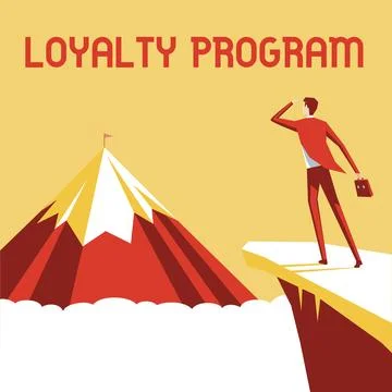 Conceptual display Loyalty Program. Conceptual photo marketing effort that Stock Illustration