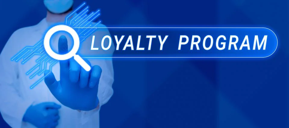 Conceptual display Loyalty Program. Internet Concept marketing effort that Stock Photos