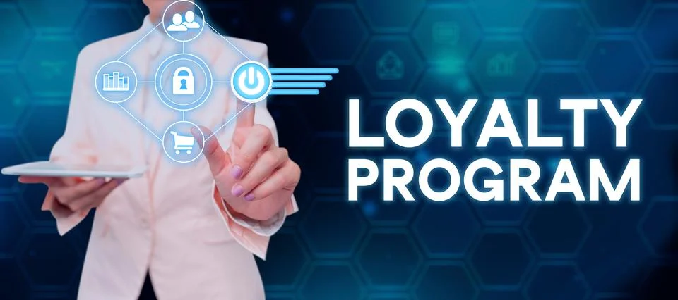 Conceptual display Loyalty Program. Internet Concept marketing effort that Stock Photos