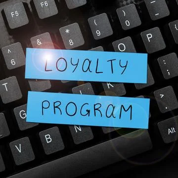 Conceptual display Loyalty Program. Internet Concept marketing effort that Stock Photos