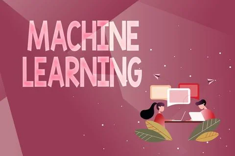 Conceptual display Machine Learning. Conceptual photo scientific study of Stockillustratie