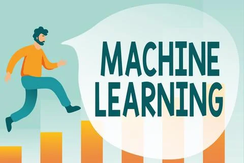 Conceptual display Machine Learning. Word Written on scientific study of Illustrazione stock