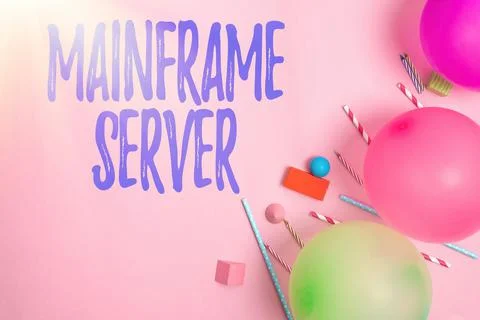 Conceptual display Mainframe Server. Business concept designed for processing Foto stock