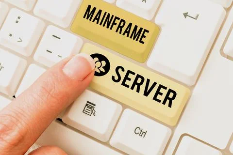 Conceptual display Mainframe Server. Word Written on designed for processing 스톡 사진