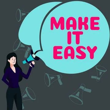 Conceptual display Make It Easy. Word for Smart approach Effortless Free from Stock Illustration
