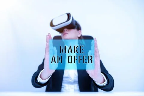 Conceptual display Make An Offer. Concept meaning Proposal Bring up Volunteer Stock Photos