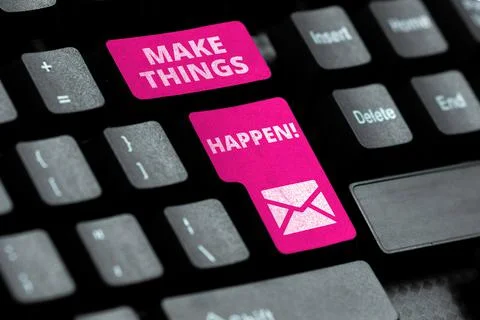 Conceptual display Make Things Happen. Word for inspiration and motivation more Foto stock