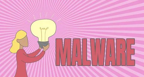 Conceptual display Malware. Word for malicious software or file that is harmful Stock Illustration