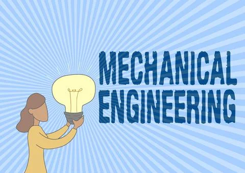 Conceptual display Mechanical Engineering. Business overview deals with Design Stock Illustration