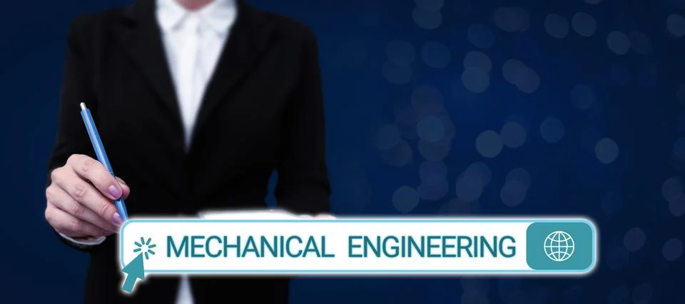 Conceptual display Mechanical Engineering. Concept meaning deals with Design Stock Photos