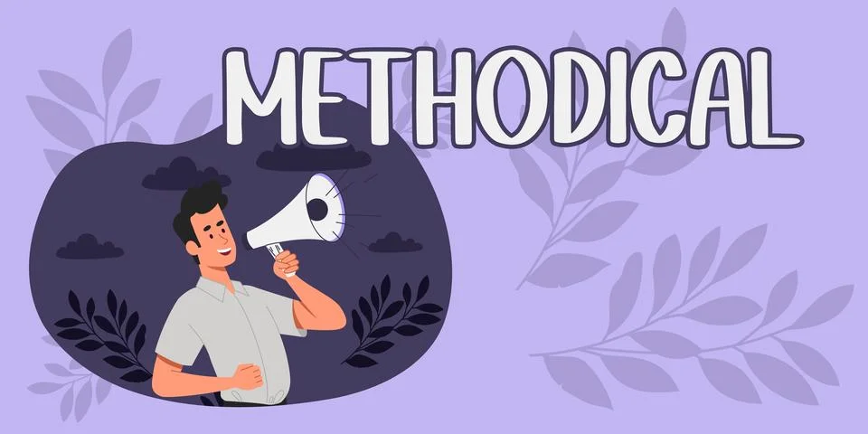 Conceptual display Methodical. Word Written on System of Methods used in a study イラスト素材