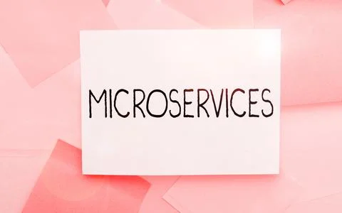 Conceptual display Microservices. Internet Concept Software development Stock Photos