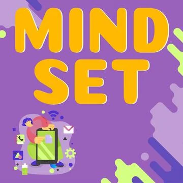 Conceptual display Mind Set. Business approach A standard thought of a person of Stock Illustration